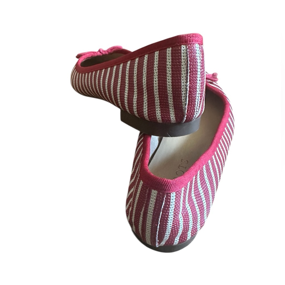 Talbots Red  and White Striped Flats with Bow - Picture 4 of 7